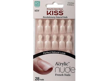 Kiss Salon Acrylic French Nude Nails Short Length KAN01 (28 Pack) Online Hot Sale