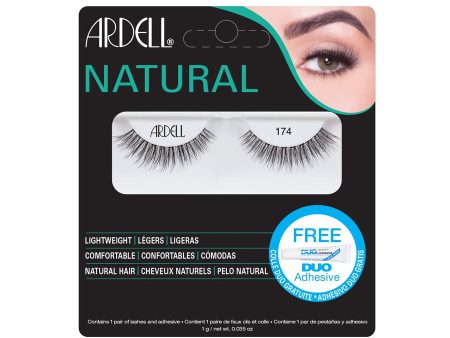 Ardell Lashes Natural 174 (1 Pair with FREE DUO Adhesive) For Sale