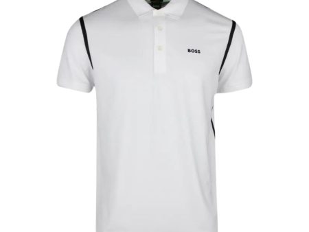 BOSS Paddy Tape White Polo Shirt For Discount