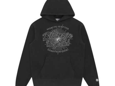 Billionaire Boys Club Script Logo Chainstitch Black Hoodie For Discount