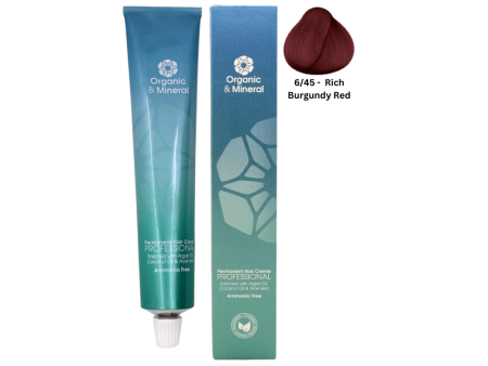 Organic & Mineral Permanent Hair Colour 120ml - 6 45 Rich Burgundy Red Discount