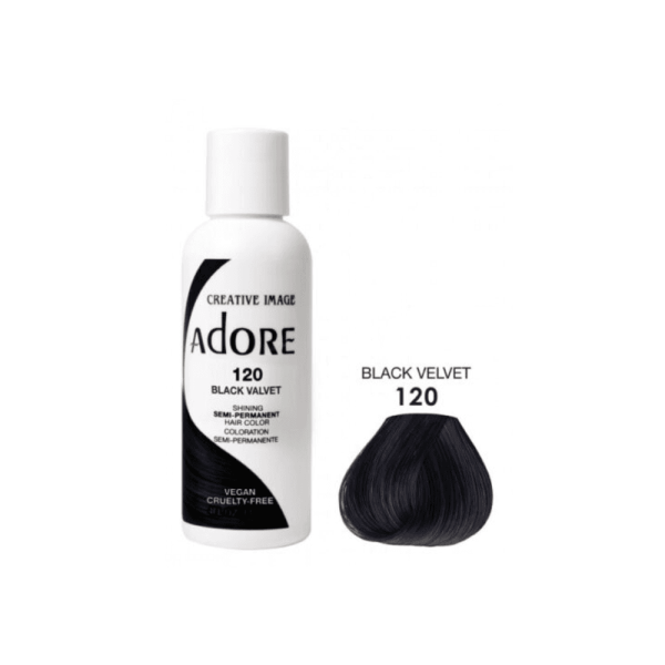 Adore Semi Permanent Hair Color #120 Black Velvet 118ml For Sale