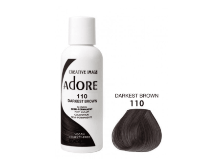 Adore Semi Permanent Hair Color #110 Darkest Brown 118ml Hot on Sale