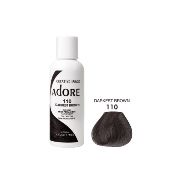 Adore Semi Permanent Hair Color #110 Darkest Brown 118ml Hot on Sale