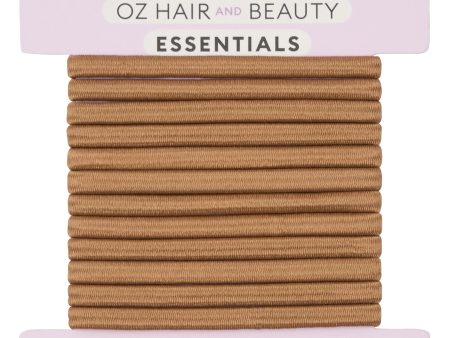 Oz Hair and Beauty Essentials Thick Hair Elastic 12 Pack - Light Brown For Cheap