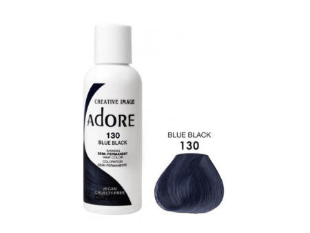 Adore Semi Permanent Hair Color #130 Blue Black 118ml Supply