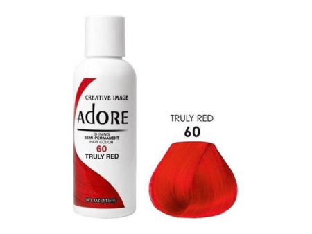 Adore Semi Permanent Hair Color #60-Truly Red 118ml Online Hot Sale