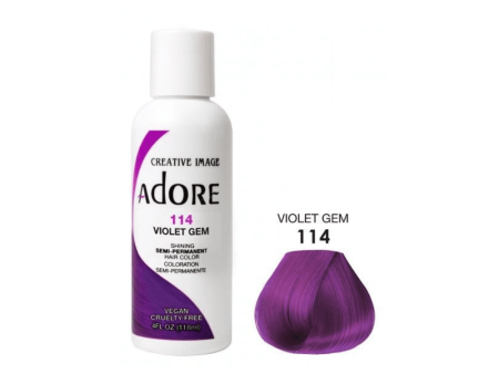 Adore Semi Permanent Hair Color #114 Violet Gem 118ml Online now