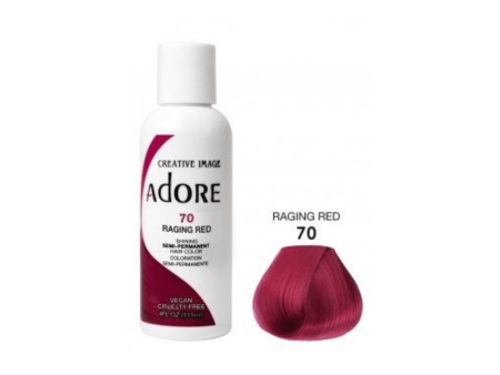 Adore Semi Permanent Hair Color #70 Raging Red 118ml Hot on Sale