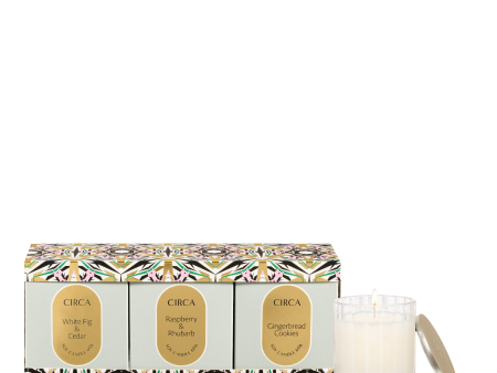 CIRCA Christmas Candle Trio - White Fig & Cedar, Raspberry & Rhubarb, Gingerbread Cookies 3 x 60g For Cheap